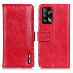 Leather Case Stands Flip Cover Holder M11L for Oppo Reno6 Lite Red