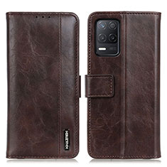 Leather Case Stands Flip Cover Holder M11L for Realme 8 5G Brown