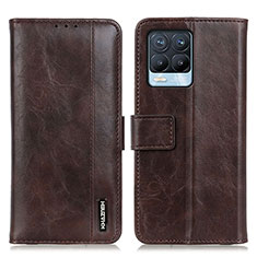 Leather Case Stands Flip Cover Holder M11L for Realme 8 Pro Brown