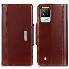 Leather Case Stands Flip Cover Holder M11L for Realme C20 Brown