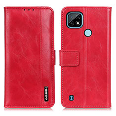 Leather Case Stands Flip Cover Holder M11L for Realme C21 Red