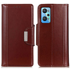 Leather Case Stands Flip Cover Holder M11L for Realme GT Neo 3T 5G Brown