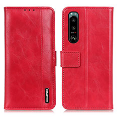 Leather Case Stands Flip Cover Holder M11L for Sony Xperia 5 III SO-53B Red