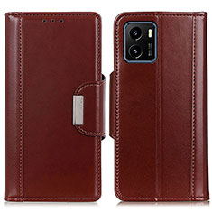 Leather Case Stands Flip Cover Holder M11L for Vivo iQOO U5x Brown