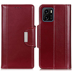 Leather Case Stands Flip Cover Holder M11L for Vivo Y01 Red