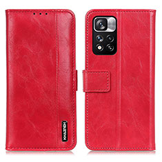 Leather Case Stands Flip Cover Holder M11L for Xiaomi Mi 11i 5G (2022) Red