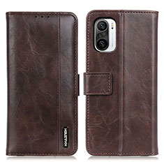 Leather Case Stands Flip Cover Holder M11L for Xiaomi Mi 11X 5G Brown