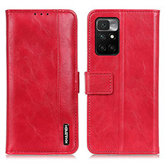 Leather Case Stands Flip Cover Holder M11L for Xiaomi Redmi 10 4G Red