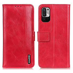 Leather Case Stands Flip Cover Holder M11L for Xiaomi Redmi Note 10 JE 5G Red