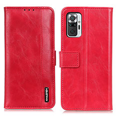 Leather Case Stands Flip Cover Holder M11L for Xiaomi Redmi Note 10 Pro 4G Red