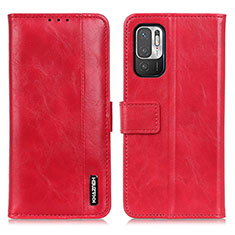 Leather Case Stands Flip Cover Holder M11L for Xiaomi Redmi Note 10T 5G Red