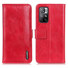 Leather Case Stands Flip Cover Holder M11L for Xiaomi Redmi Note 11 5G Red