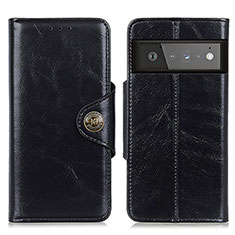Leather Case Stands Flip Cover Holder M12L for Google Pixel 6 Pro 5G Black