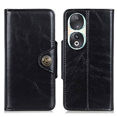 Leather Case Stands Flip Cover Holder M12L for Huawei Honor 90 5G Black