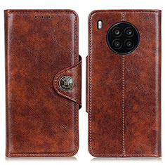 Leather Case Stands Flip Cover Holder M12L for Huawei Nova 8i Brown