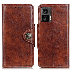 Leather Case Stands Flip Cover Holder M12L for Motorola Moto Edge 30 Lite 5G Brown