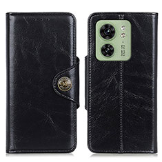 Leather Case Stands Flip Cover Holder M12L for Motorola Moto Edge 40 5G Black