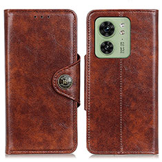 Leather Case Stands Flip Cover Holder M12L for Motorola Moto Edge 40 5G Brown