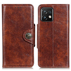 Leather Case Stands Flip Cover Holder M12L for Motorola Moto Edge 40 Pro 5G Brown