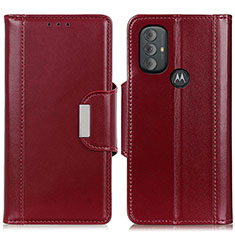 Leather Case Stands Flip Cover Holder M12L for Motorola Moto G Play (2023) Red