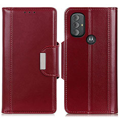 Leather Case Stands Flip Cover Holder M12L for Motorola Moto G Power (2022) Red