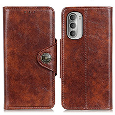 Leather Case Stands Flip Cover Holder M12L for Motorola Moto G Stylus (2022) 4G Brown
