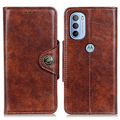 Leather Case Stands Flip Cover Holder M12L for Motorola Moto G41 Brown