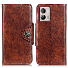 Leather Case Stands Flip Cover Holder M12L for Motorola Moto G53 5G Brown