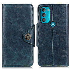 Leather Case Stands Flip Cover Holder M12L for Motorola Moto G71 5G Blue