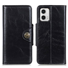 Leather Case Stands Flip Cover Holder M12L for Motorola Moto G73 5G Black