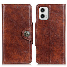Leather Case Stands Flip Cover Holder M12L for Motorola Moto G73 5G Brown