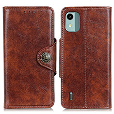 Leather Case Stands Flip Cover Holder M12L for Nokia C12 Plus Brown