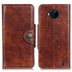 Leather Case Stands Flip Cover Holder M12L for Nokia C20 Plus Brown