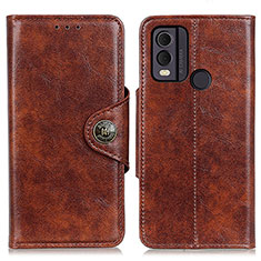 Leather Case Stands Flip Cover Holder M12L for Nokia C22 Brown