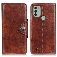 Leather Case Stands Flip Cover Holder M12L for Nokia C31 Brown