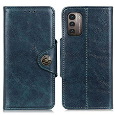 Leather Case Stands Flip Cover Holder M12L for Nokia G11 Blue