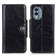 Leather Case Stands Flip Cover Holder M12L for Nokia X30 5G Black