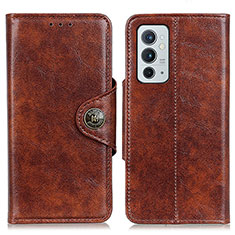 Leather Case Stands Flip Cover Holder M12L for OnePlus 9RT 5G Brown