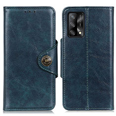 Leather Case Stands Flip Cover Holder M12L for Oppo A74 4G Blue