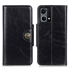 Leather Case Stands Flip Cover Holder M12L for Oppo F21 Pro 4G Black