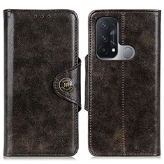 Leather Case Stands Flip Cover Holder M12L for Oppo Reno5 A Bronze