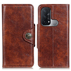 Leather Case Stands Flip Cover Holder M12L for Oppo Reno5 A Brown