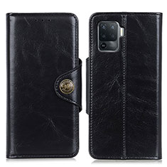 Leather Case Stands Flip Cover Holder M12L for Oppo Reno5 F Black