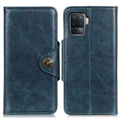 Leather Case Stands Flip Cover Holder M12L for Oppo Reno5 F Blue