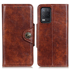 Leather Case Stands Flip Cover Holder M12L for Realme 8 5G Brown