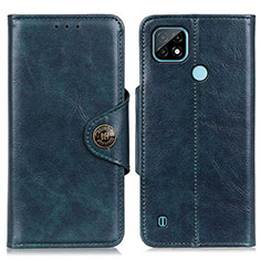 Leather Case Stands Flip Cover Holder M12L for Realme C21 Blue