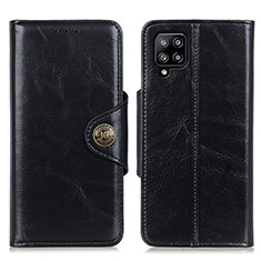 Leather Case Stands Flip Cover Holder M12L for Samsung Galaxy A22 4G Black