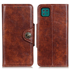 Leather Case Stands Flip Cover Holder M12L for Samsung Galaxy F42 5G Brown