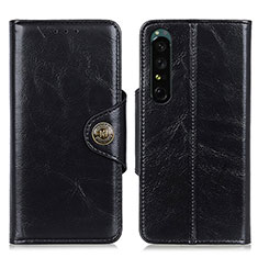 Leather Case Stands Flip Cover Holder M12L for Sony Xperia 1 IV SO-51C Black