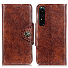 Leather Case Stands Flip Cover Holder M12L for Sony Xperia 1 IV SO-51C Brown